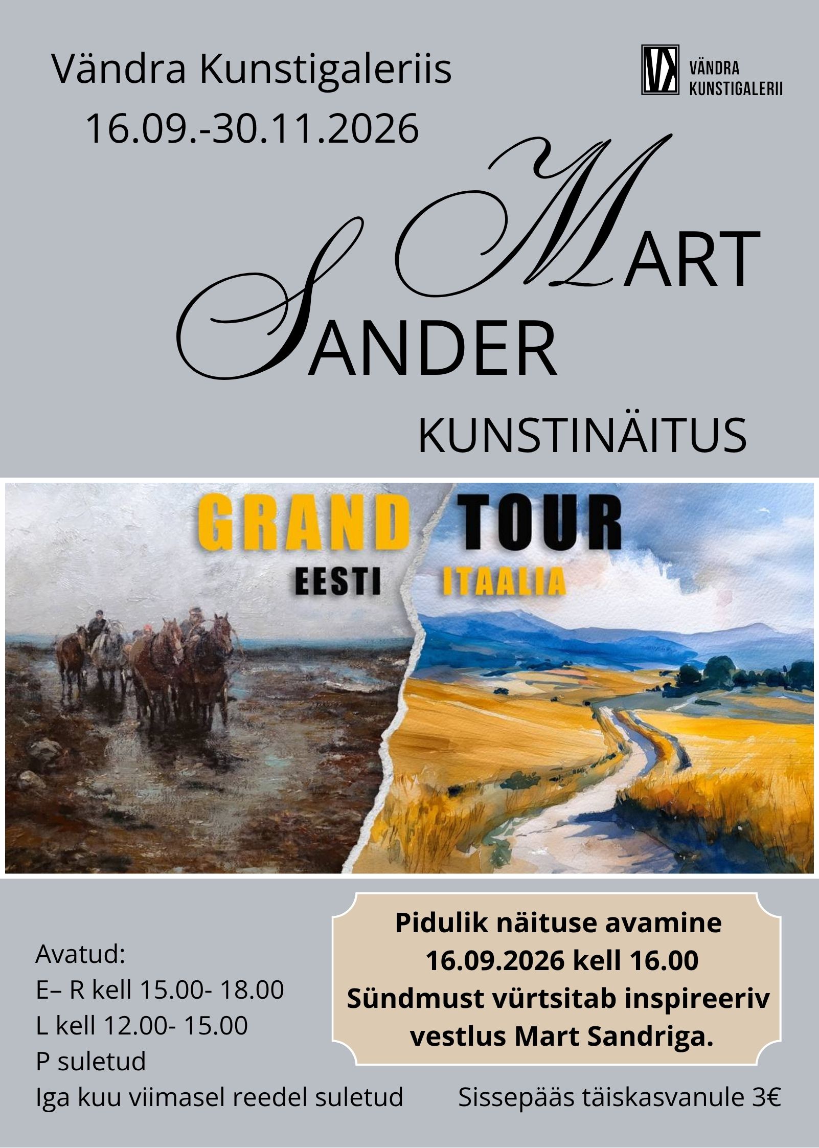 Pildil on Mart Sanderi näituse plakat.