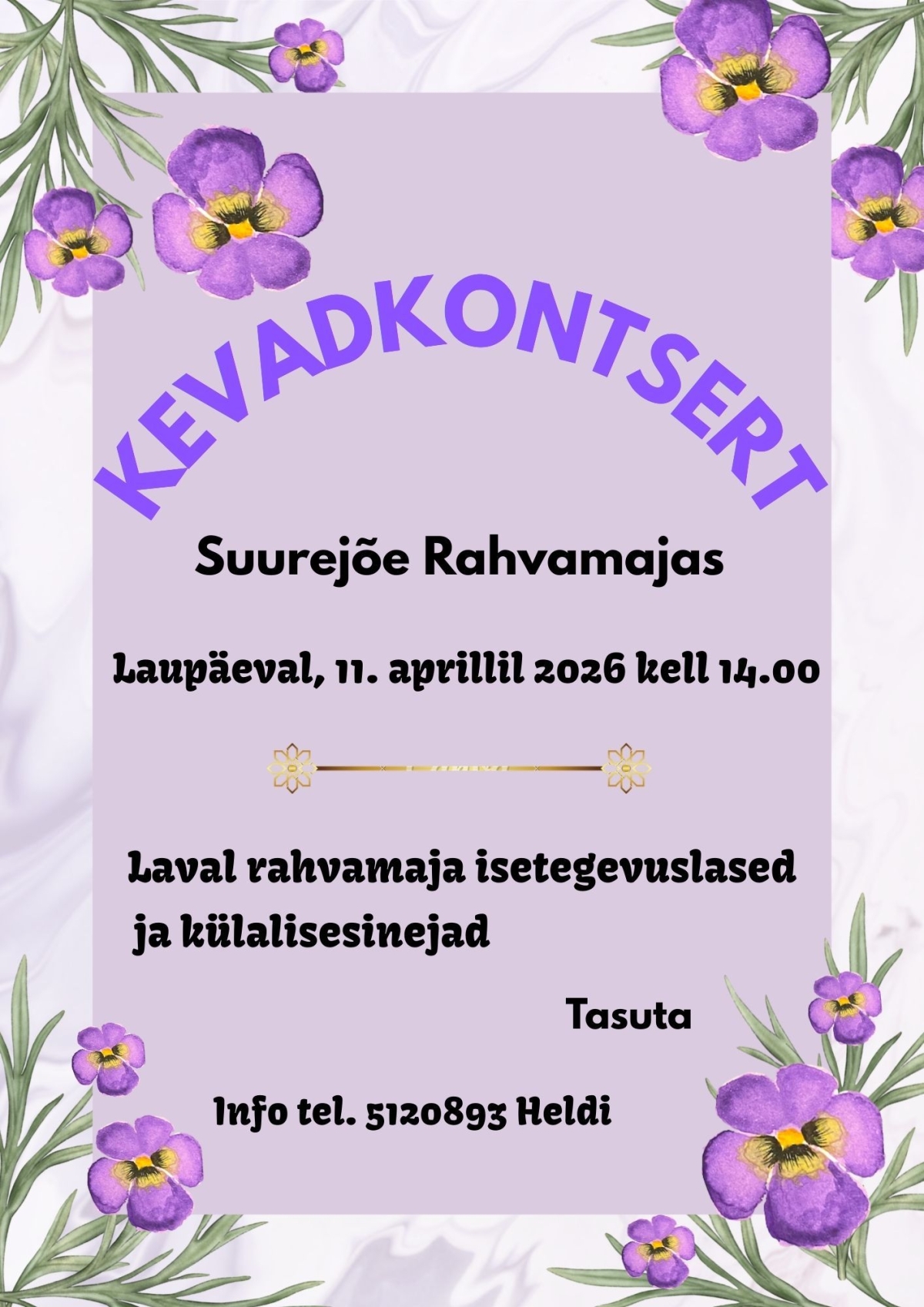 Suurejõe rahvamaja kevadkontserdi plakat.