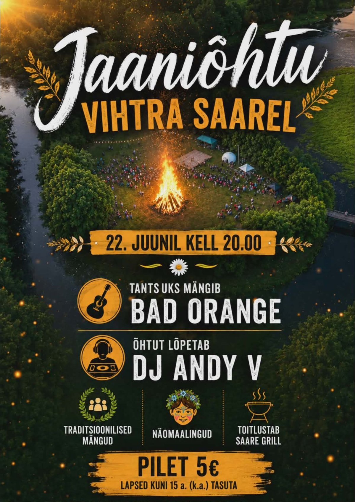 Pildil on Vihtra jaanitule plakat.