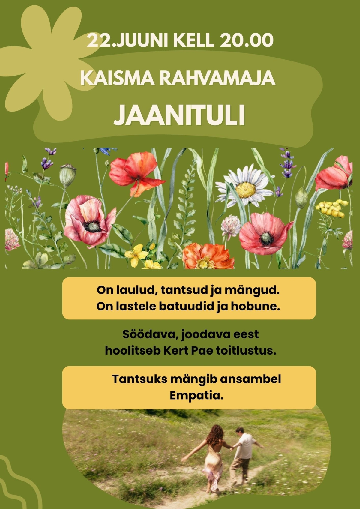 Pildil on Kaisma jaanitule plakat.
