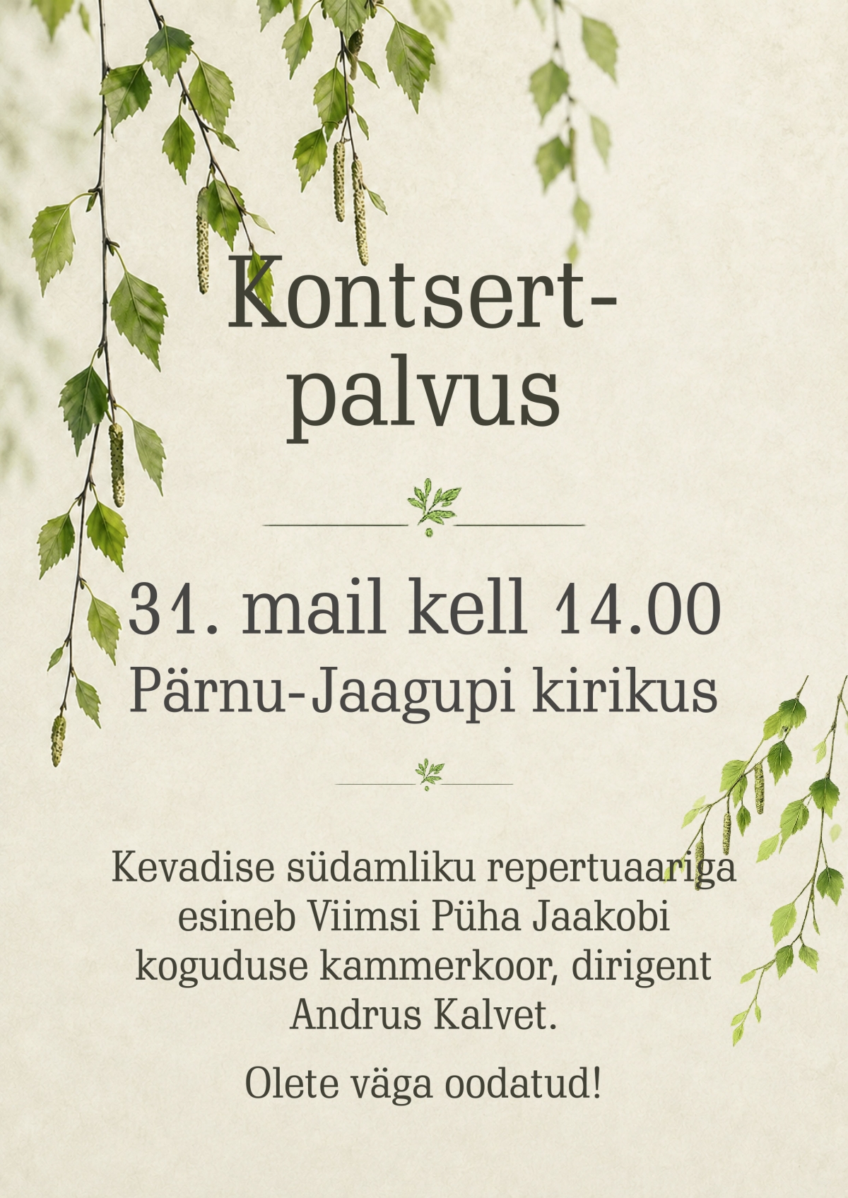 Pildil on kontsert-palvuse plakat.