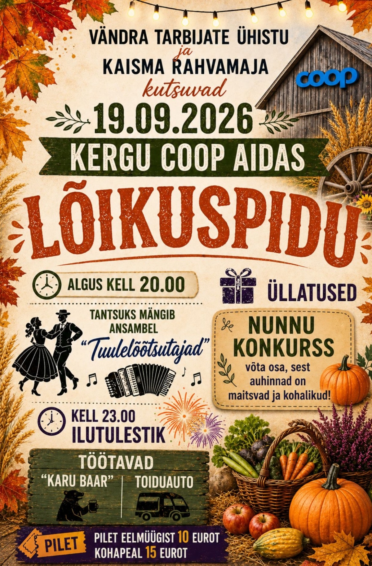 Pildil on Kergu lõikuspeo plakat.