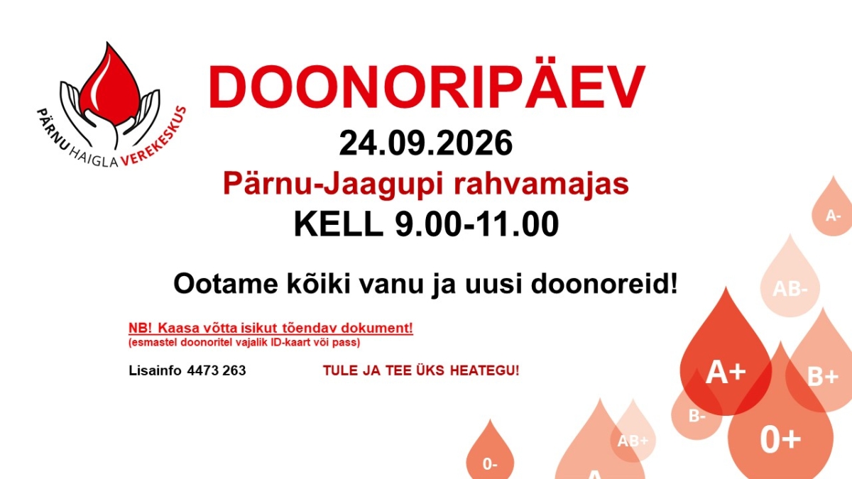 Pildil on doonorite päeva plakat.